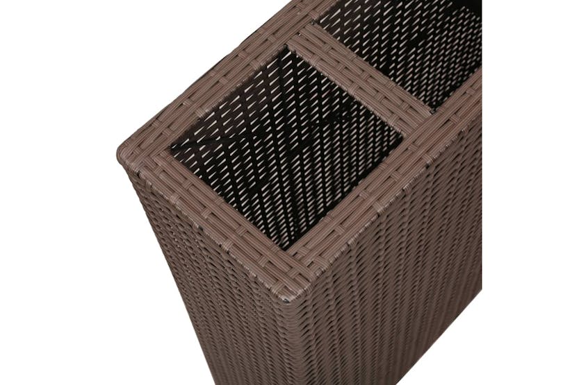 Vidaxl 41085 Garden Raised Bed With 4 Pots Poly Rattan Brown