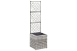 Vidaxl 46933 Trellis Raised Bed With 1 Pot 30x30x107 Cm Poly Rattan Grey