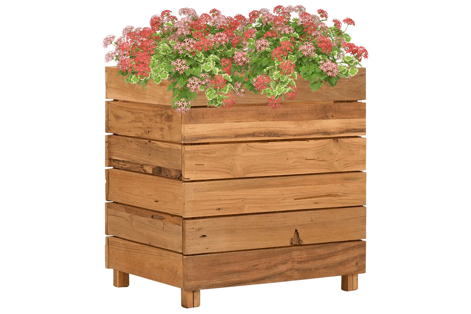 vidaXL Raised Bed 50x40x55cm Recycled Teak Wood And Steel