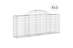 Vidaxl 3146099 Arched Gabion Baskets 12 Pcs 200x30x80/100 Cm Galvanised Iron