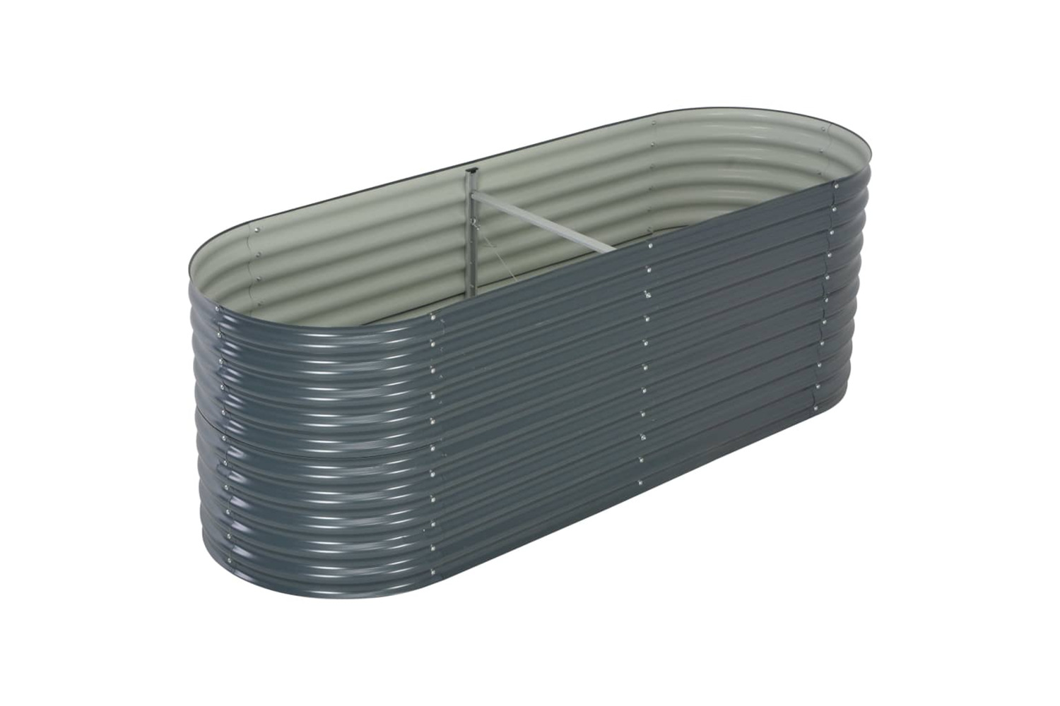 vidaXL Garden Raised Bed 240x80x81cm Galvanised Steel Grey