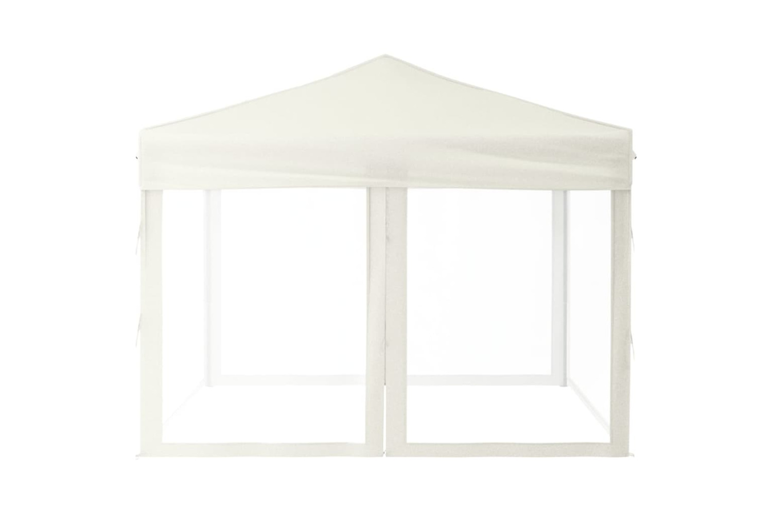vidaXL 93529 Folding Party Tent With Sidewalls Cream 3x3 M
