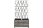 Vidaxl 46934 Trellis Raised Bed With 2 Pots 58x30x107 Cm Poly Rattan Grey