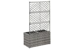 Vidaxl 46934 Trellis Raised Bed With 2 Pots 58x30x107 Cm Poly Rattan Grey