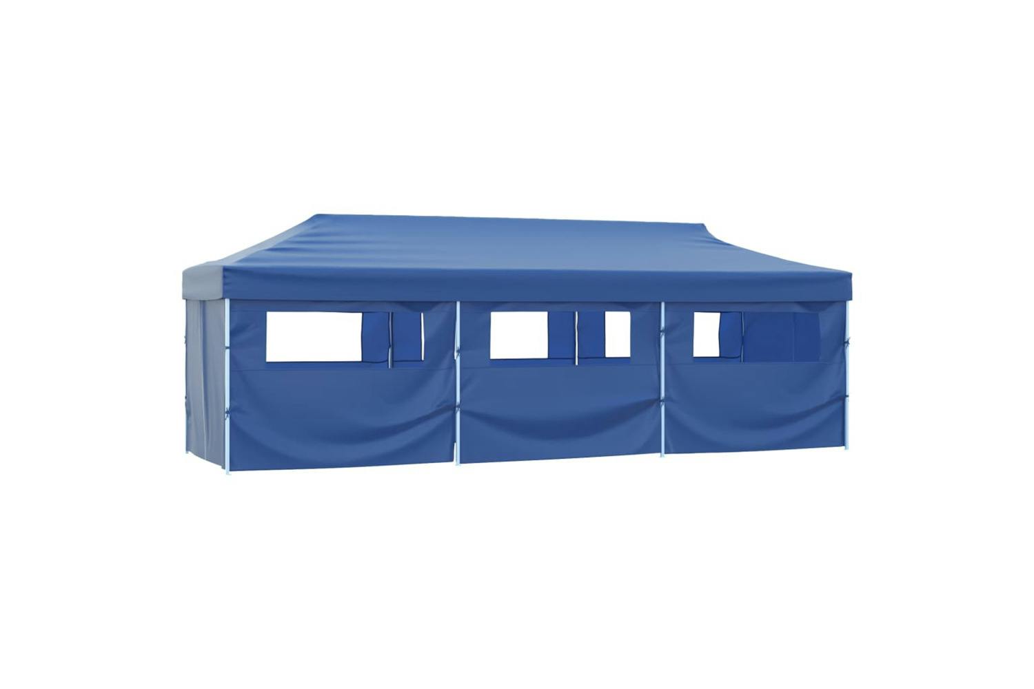 Vidaxl Folding Pop-up Party Tent With 8 Sidewalls 3x9 M Blue