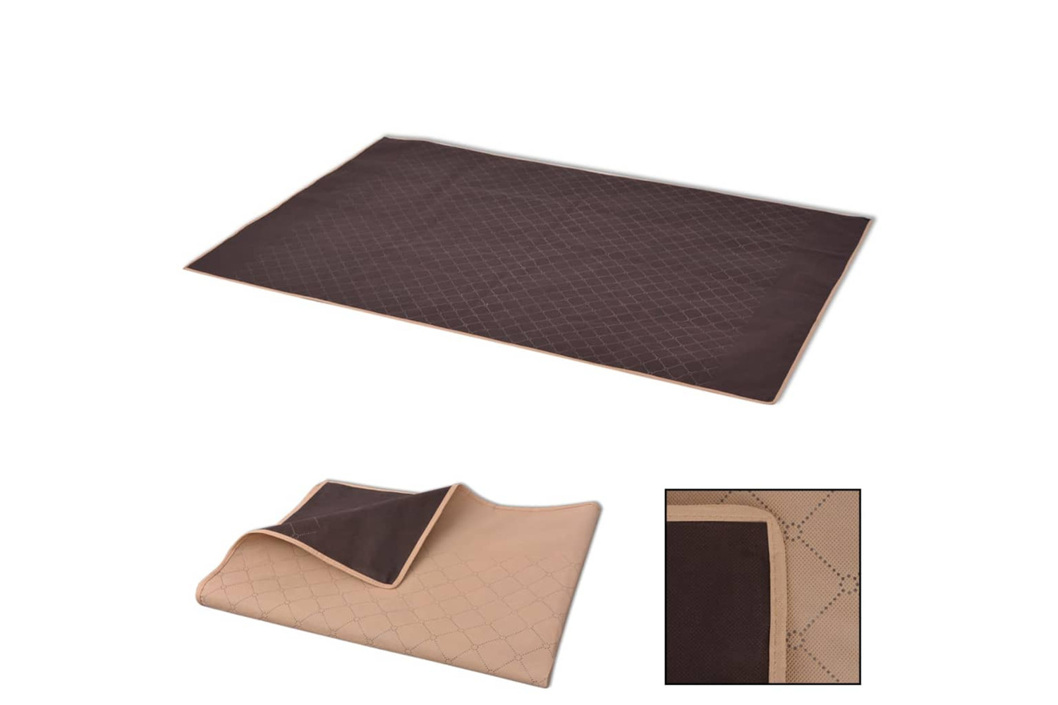 vidaXL 131578 Picnic Blanket Beige And Brown 100x150cm