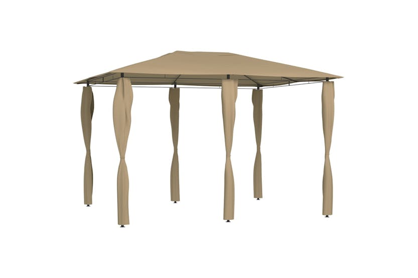 Vidaxl 313612 Gazebo With Post Covers 3x4x2.6 M Taupe 160 G/mâ²