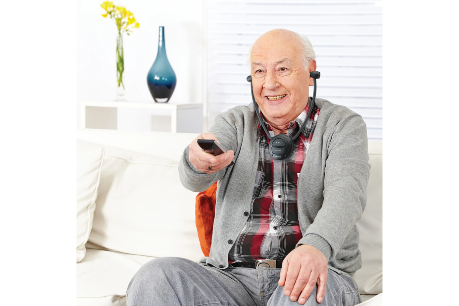 Lenco HPW-400BK Wireless Hearing Amplifier Headphones | Black