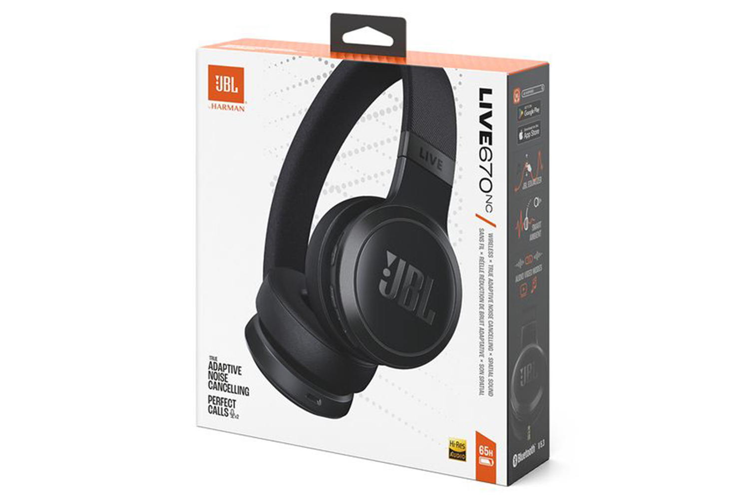 JBL Live 670NC On Ear Wireless Noise Cancelling Headphone Black