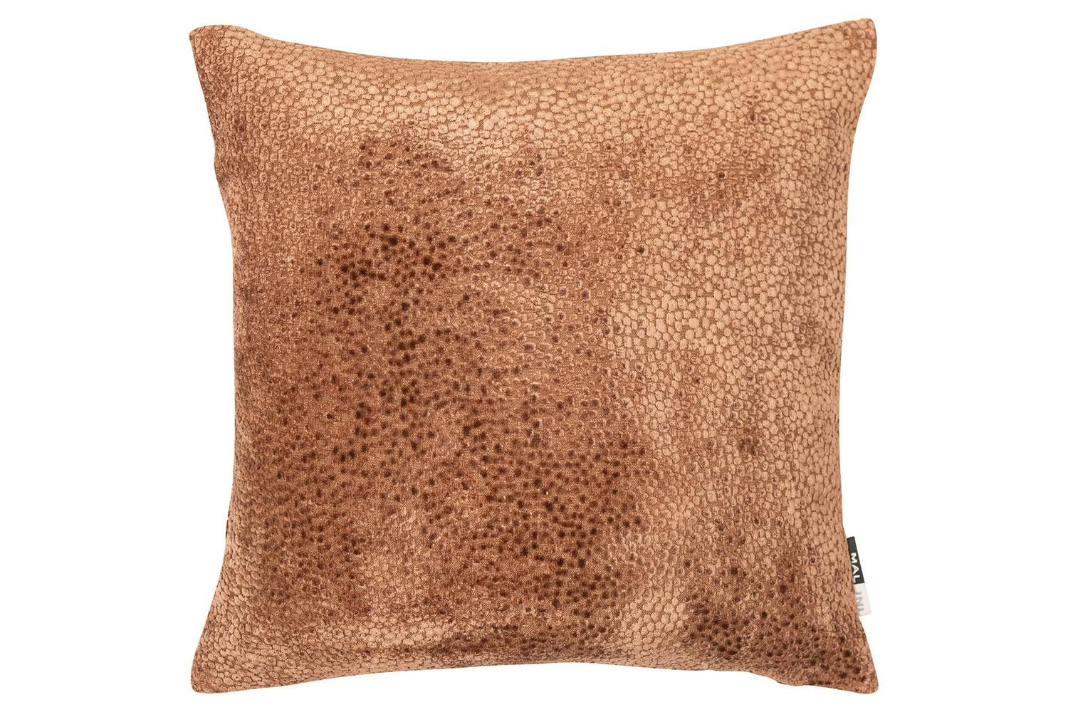 Cut Velvet Dots in Cushion | Chocolate | 43 x 43 cm