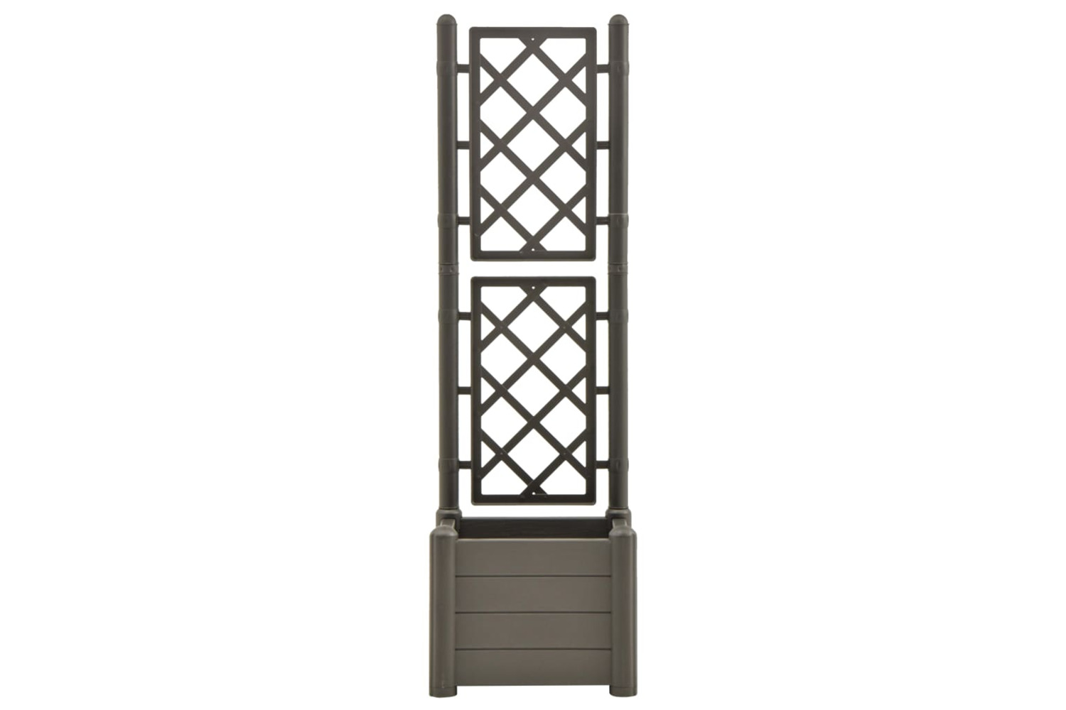 vidaXL 313981 Garden Planter With Trellis 43x43x142cm Pp Anthracite