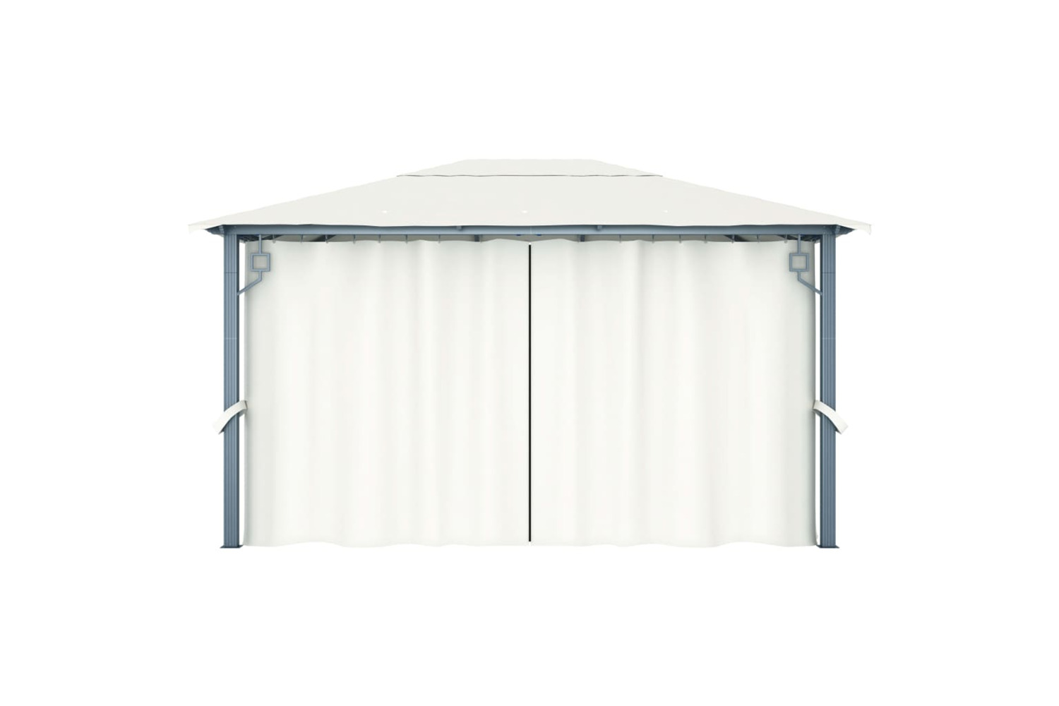 vidaXL 48044 Gazebo With Curtain 400 X 300cm Cream Aluminium
