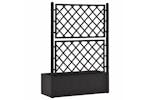 Vidaxl 313969 Garden Raised Bed With Trellis And Self Watering System Anthracite