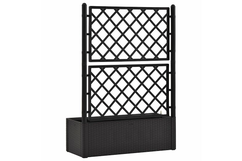 Vidaxl 313969 Garden Raised Bed With Trellis And Self Watering System Anthracite