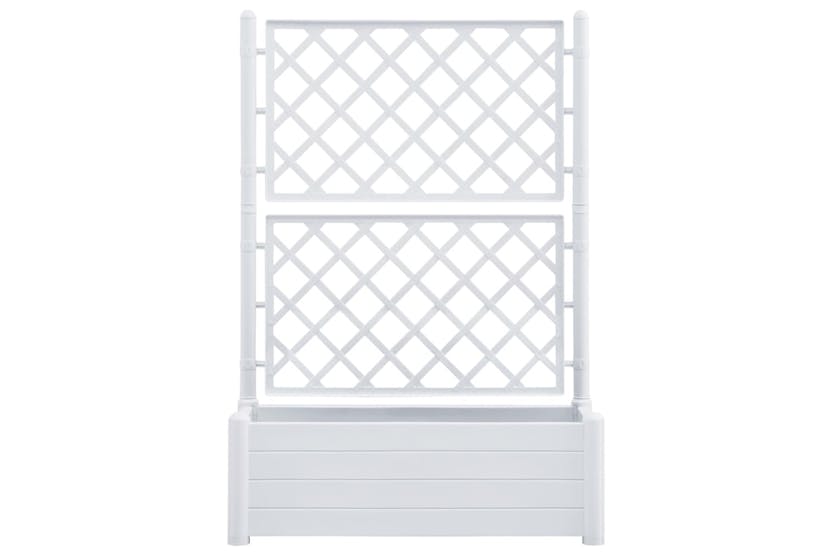 Vidaxl 313983 Garden Planter With Trellis 100x43x142 Cm Pp White