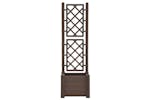 Vidaxl 313980 Garden Planter With Trellis 43x43x142 Cm Pp Mocha