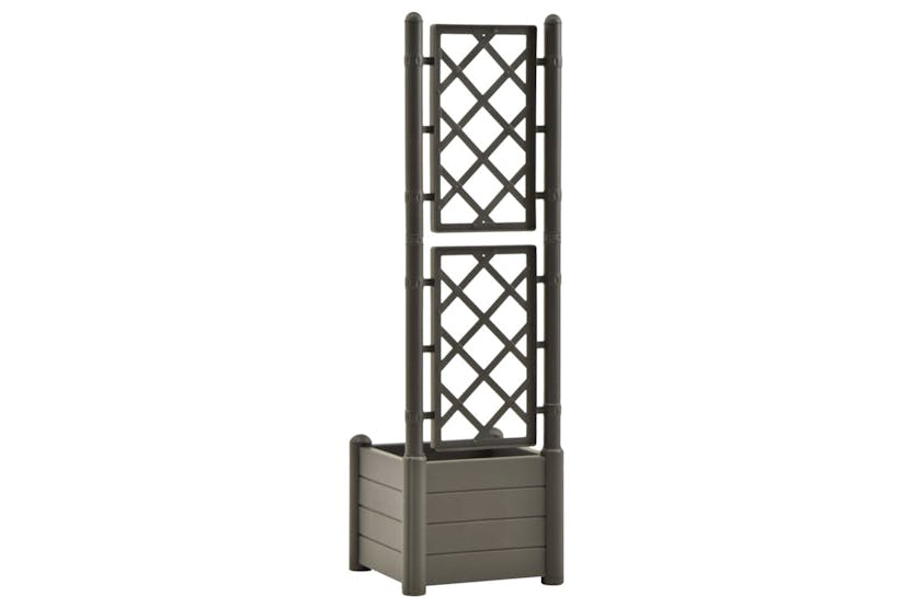 Vidaxl 313981 Garden Planter With Trellis 43x43x142 Cm Pp Anthracite