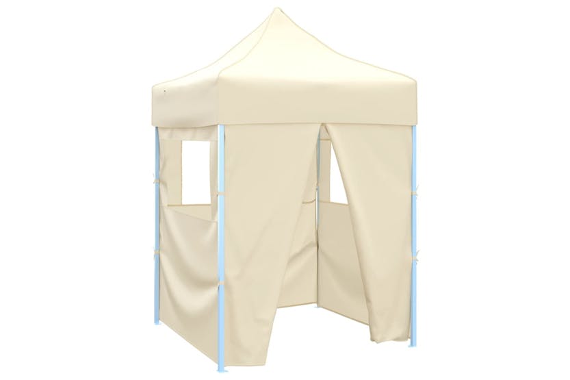 Vidaxl Professional Folding Party Tent With 4 Sidewalls 2x2 M Steel Cream