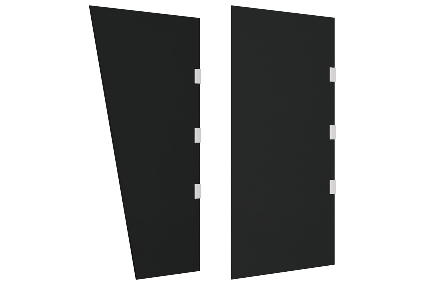 vidaXL 3095484 2 Piece Side Panels For Door Canopy Black Tempered Glass