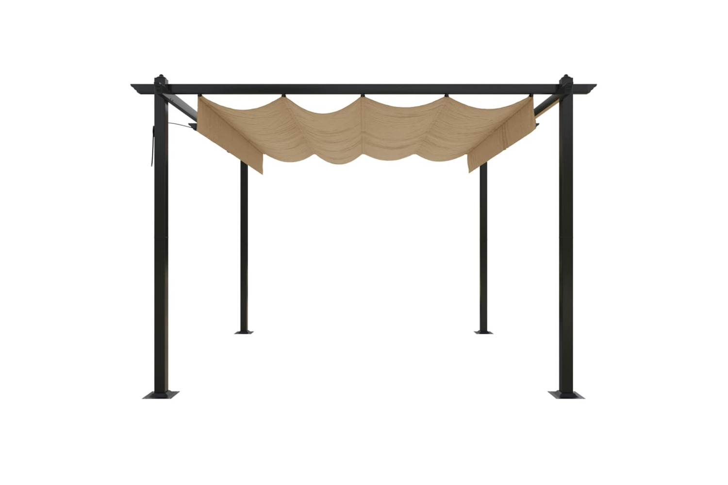 vidaXL 318536 Garden Gazebo With Retractable Roof 3x3 M Taupe