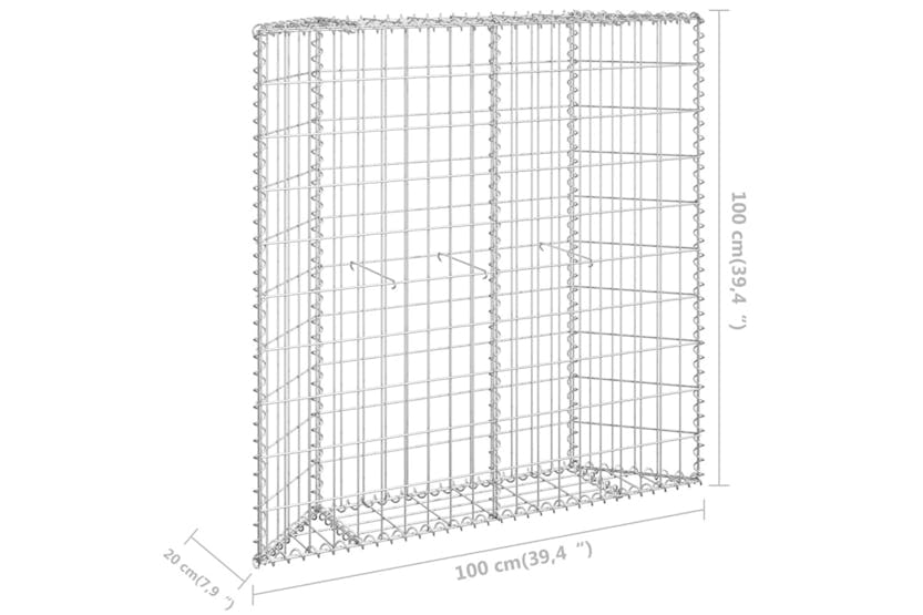 Vidaxl 145653 Trapezium Gabion Raised Bed Galvanised Steel 100x20x100 Cm