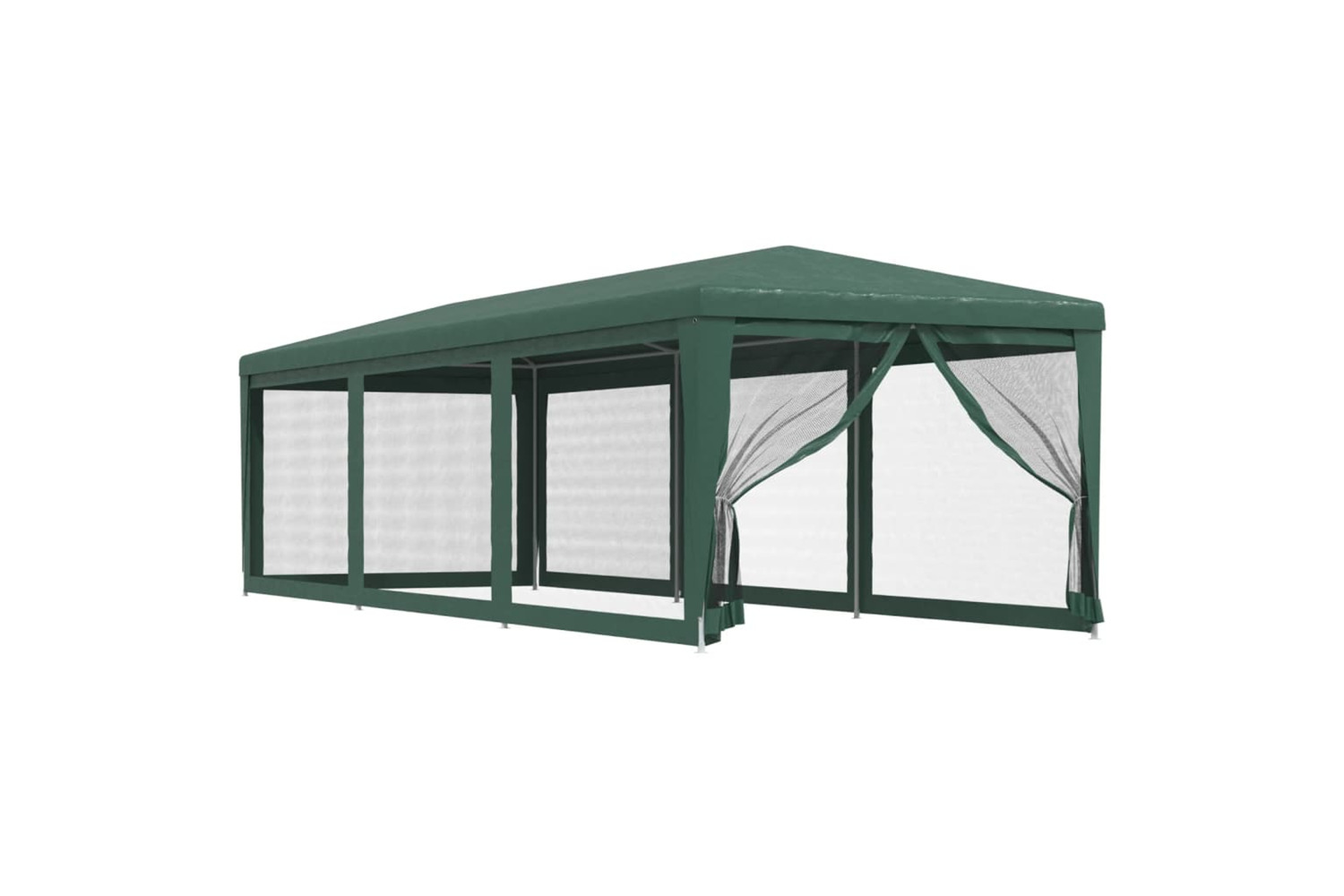 vidaXL 319243 Party Tent With 8 Mesh Sidewalls Green 3x9 M Hdpe
