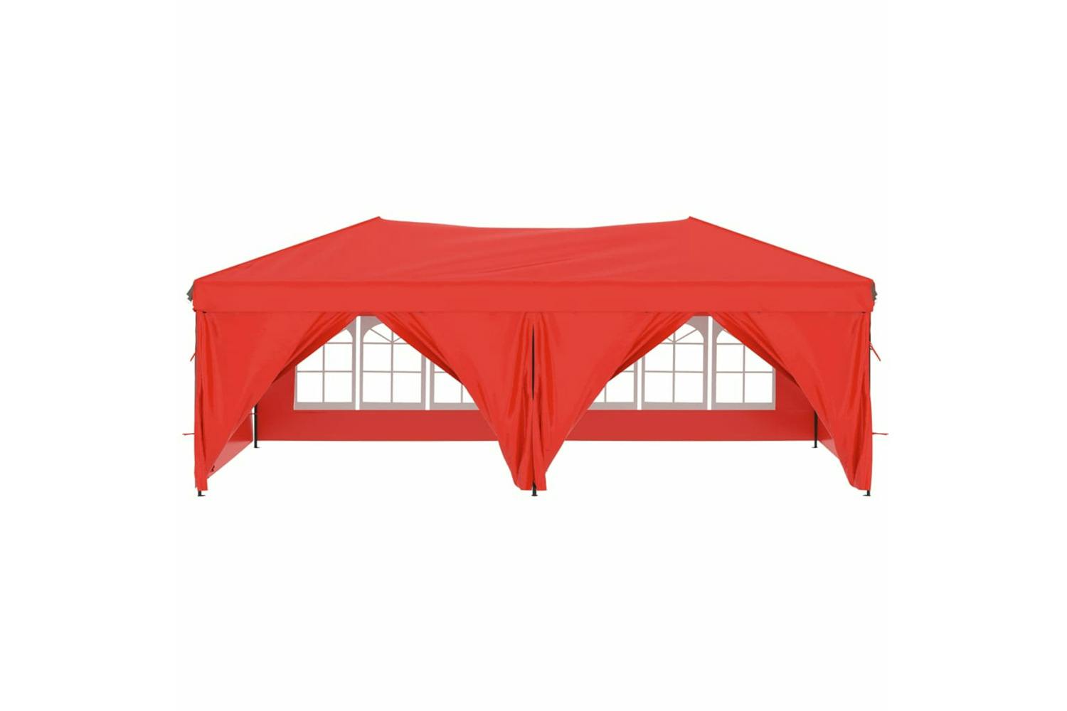 Vidaxl 93548 Folding Party Tent With Sidewalls Red 3x6 M