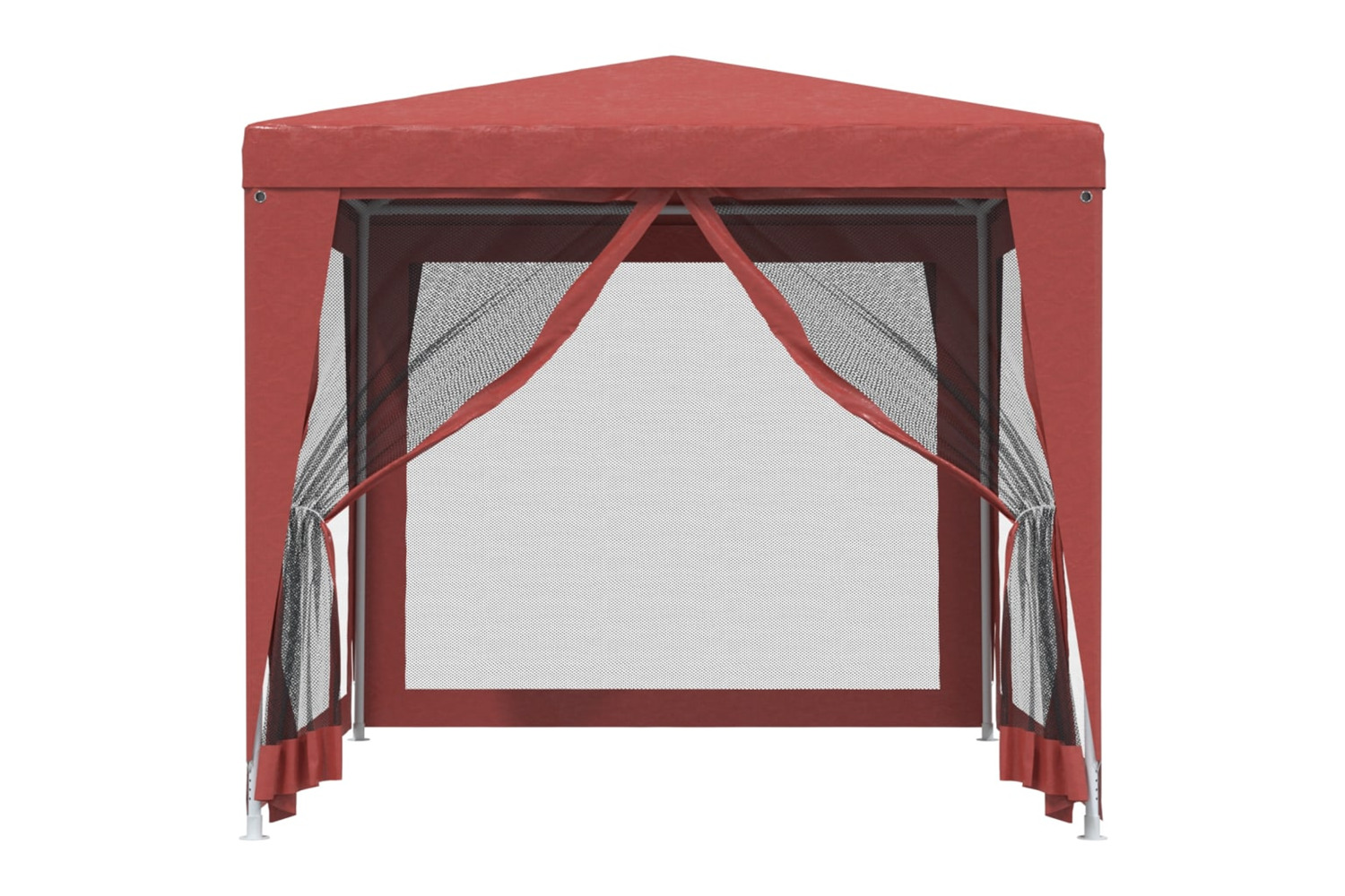 vidaXL 319225 Party Tent With 4 Mesh Sidewalls Red 2.5x2.5 M Hdpe