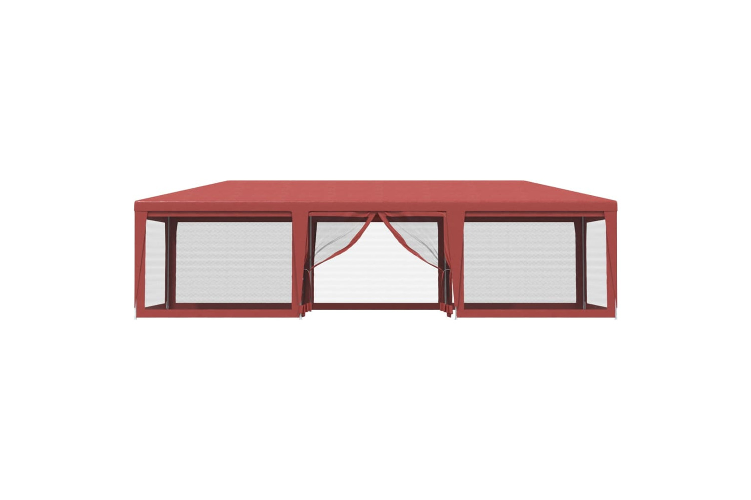 vidaXL 319265 Party Tent With 8 Mesh Sidewalls Red 9x4 M Hdpe