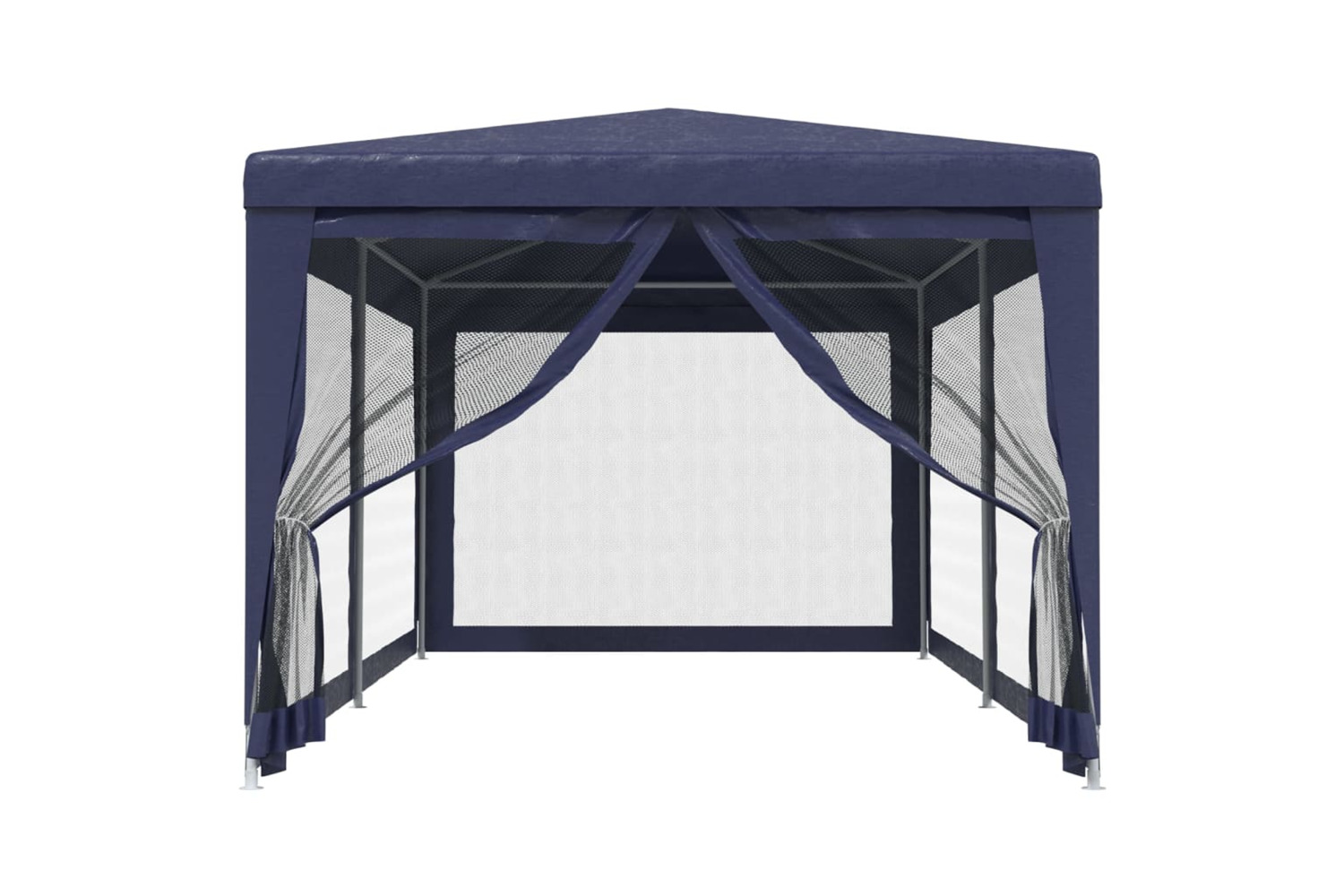 vidaXL 319237 Party Tent With 6 Mesh Sidewalls Blue 3x6 M Hdpe