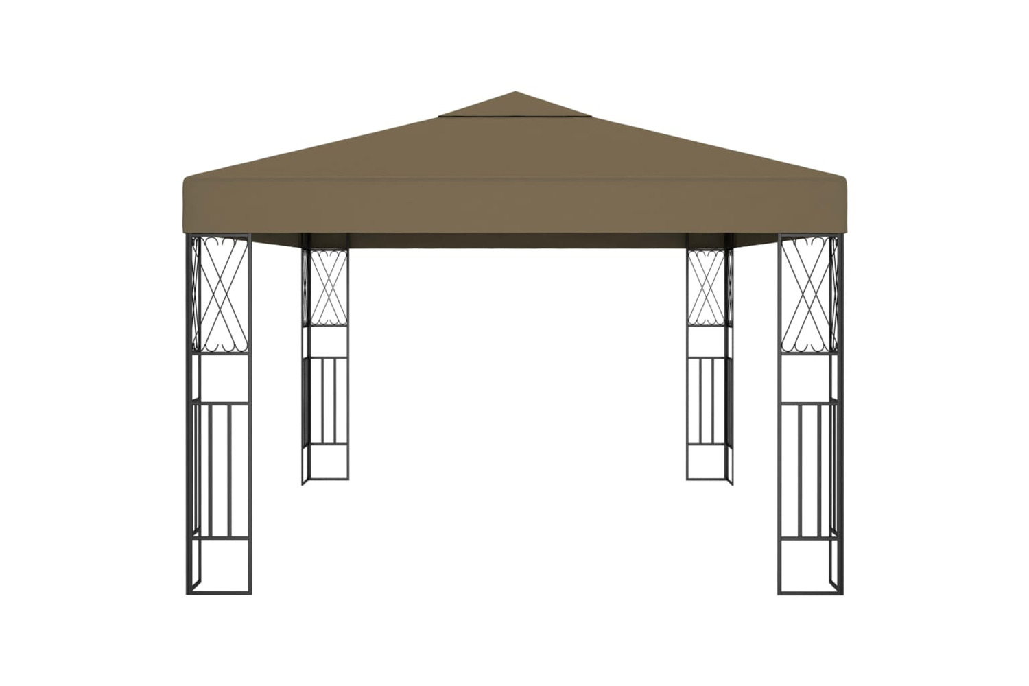 vidaXL 3070331 Gazebo With Led String Lights 3x4 M Taupe Fabric