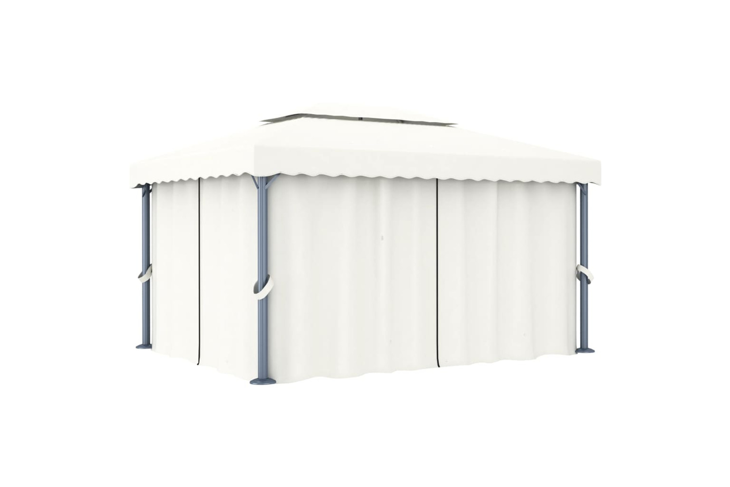 vidaXL 3053375 Gazebo With Curtain 4x3 M Cream White Aluminium
