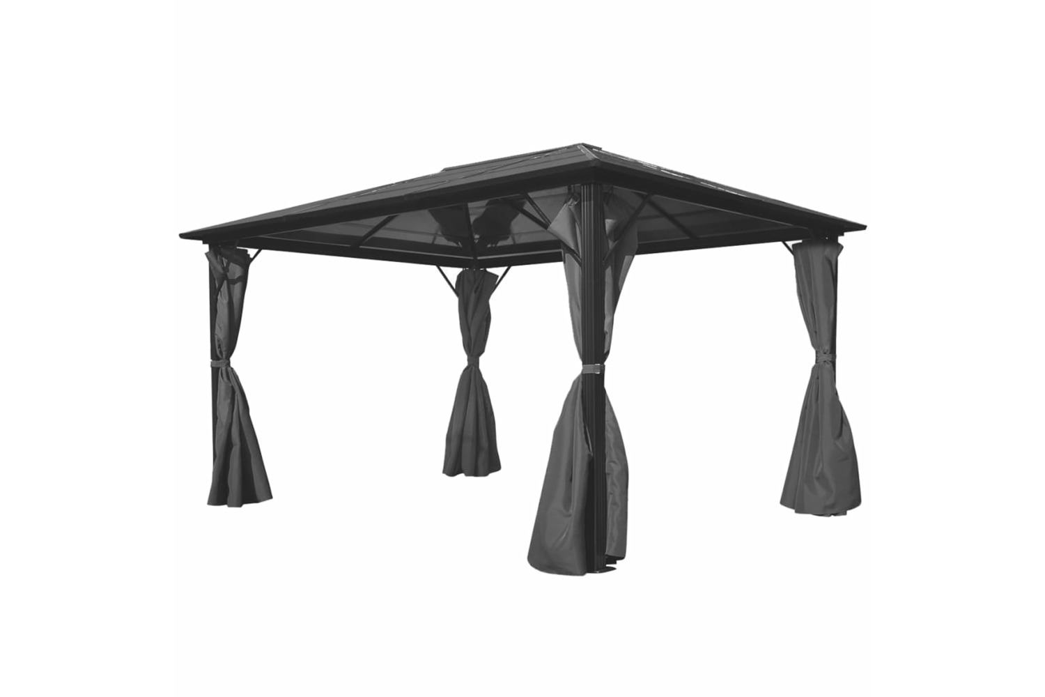vidaXL 44890 Gazebo With Curtain Anthracite Aluminium 400x300cm