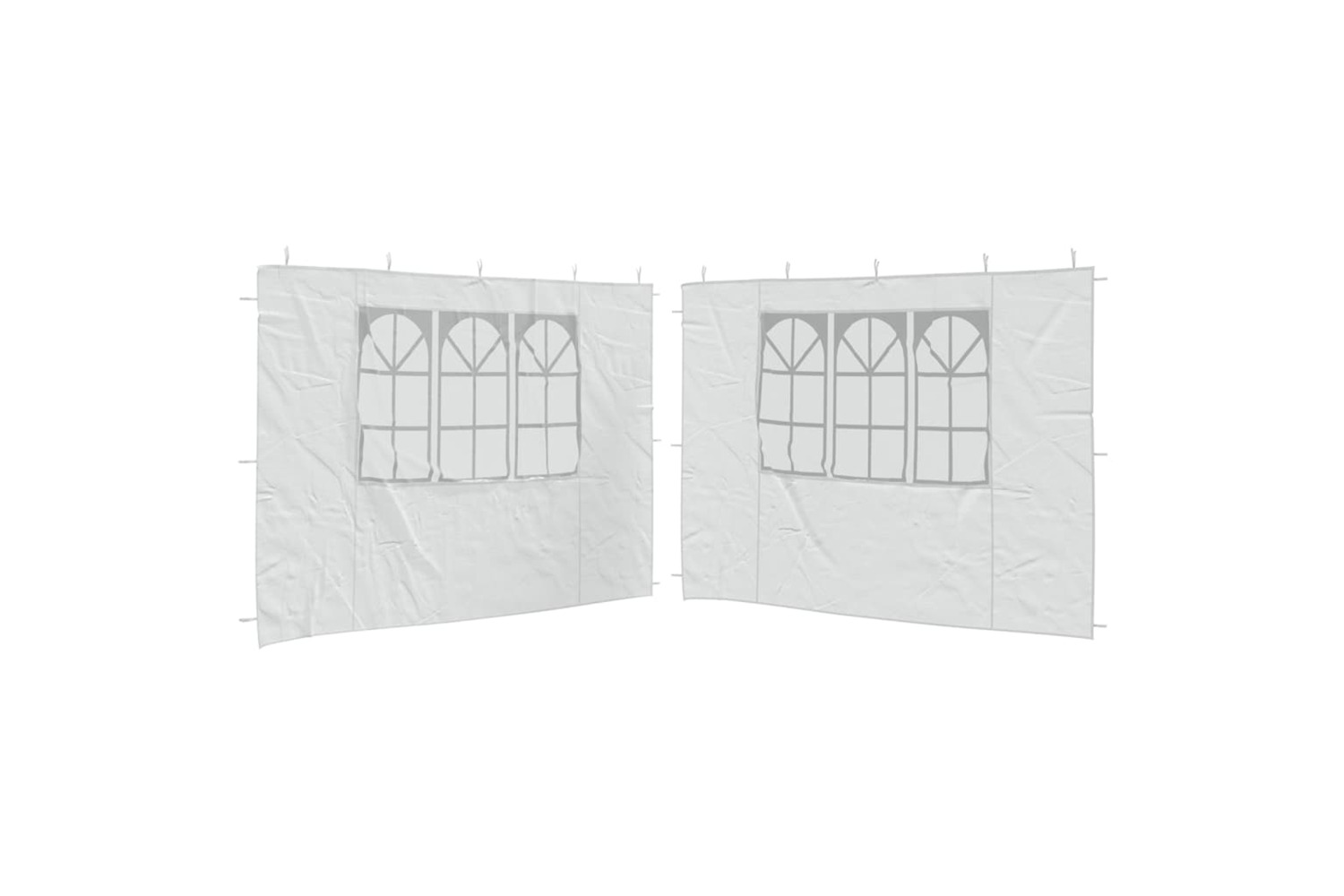 vidaXL Party Tent Sidewall 2 Pcs With Window Pe White