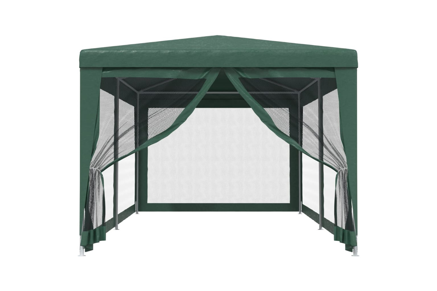 vidaXL 319238 Party Tent With 6 Mesh Sidewalls Green 3x6 M Hdpe