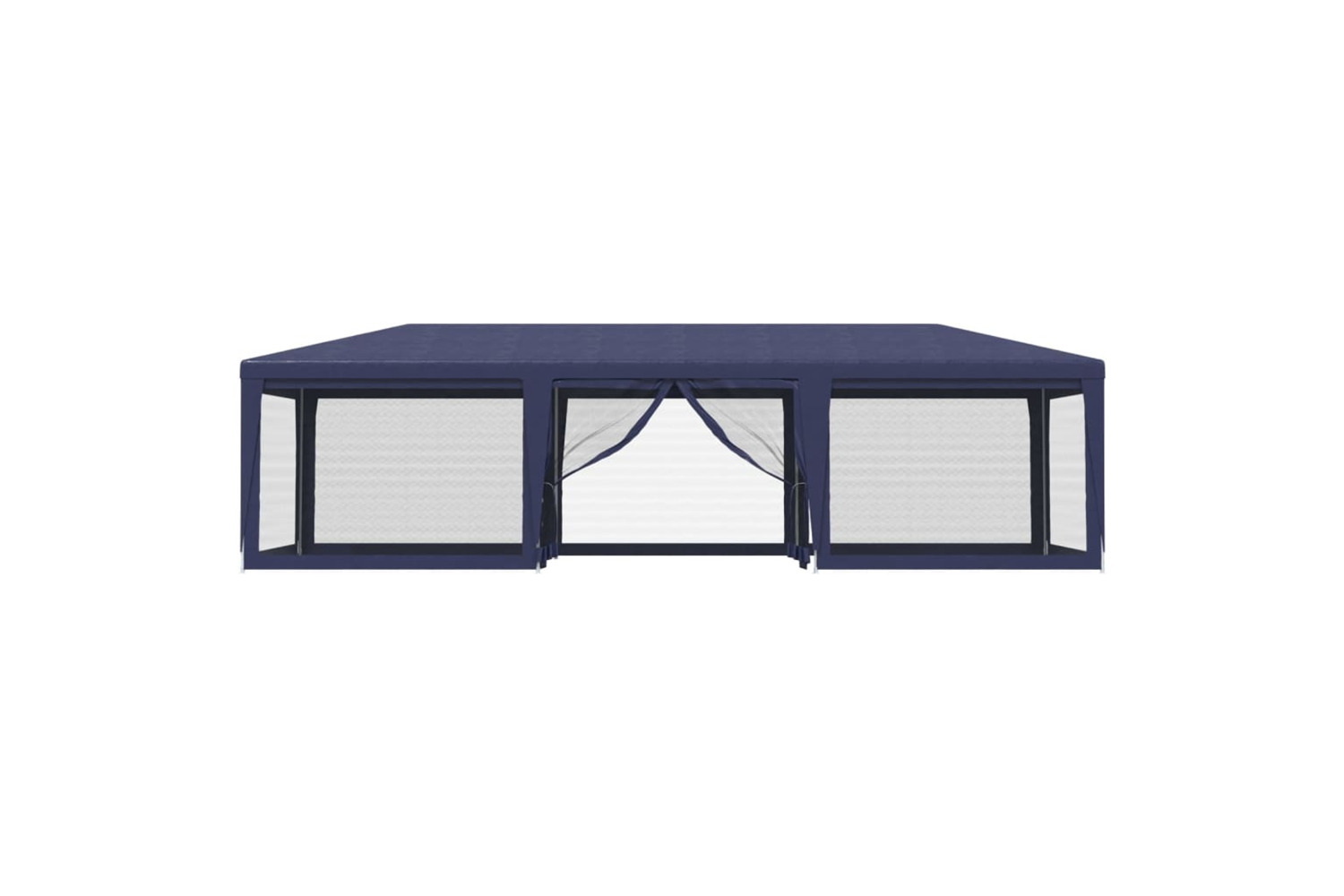 vidaXL 319262 Party Tent With 8 Mesh Sidewalls Blue 9x4 M Hdpe