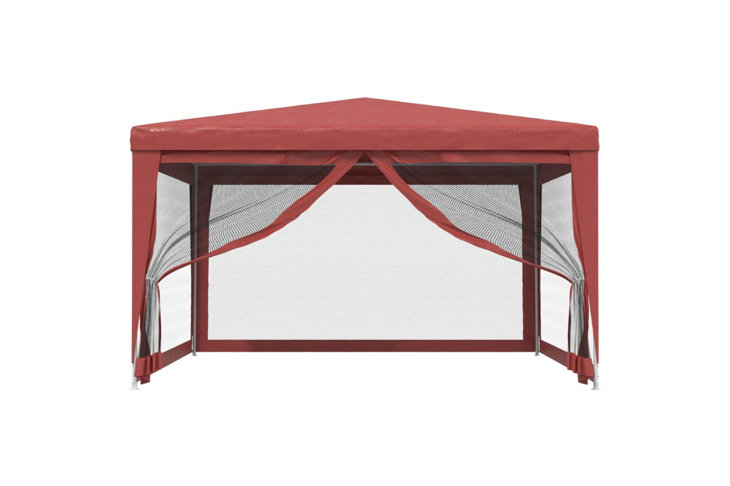vidaXL 319255 Party Tent With 4 Mesh Sidewalls Red 4x4 M Hdpe