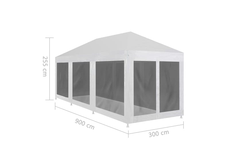 Vidaxl 45111 Party Tent With 8 Mesh Sidewalls 9x3 M