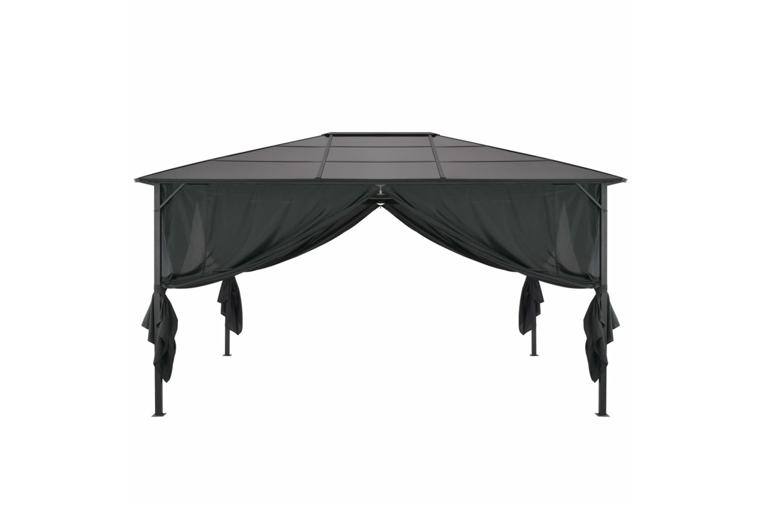 vidaXL 44642 Gazebo With Curtain Aluminium 4x3x2.6 M Black