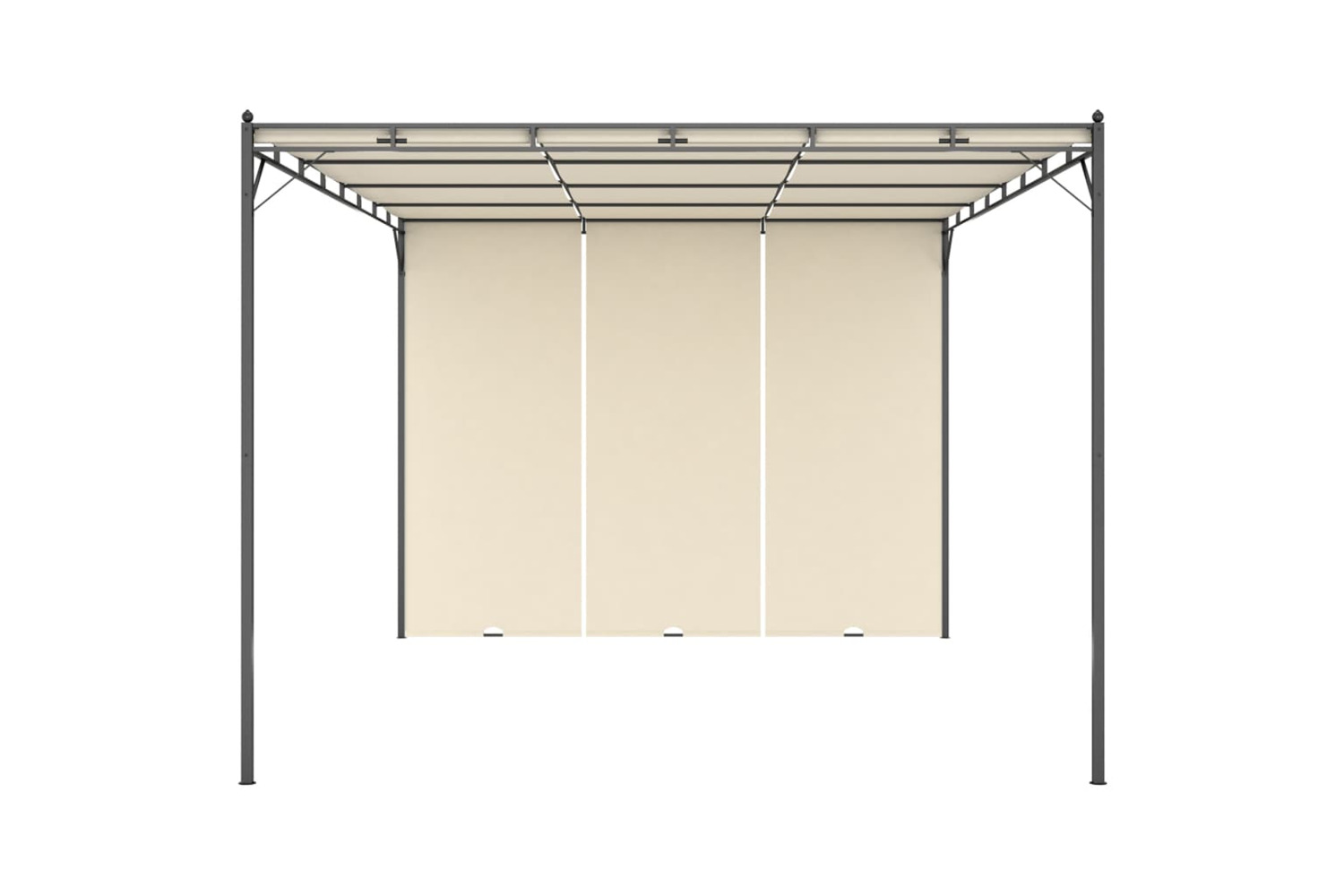 vidaXL 47994 Garden Gazebo With Side Curtain 4x3x2.25 M Cream