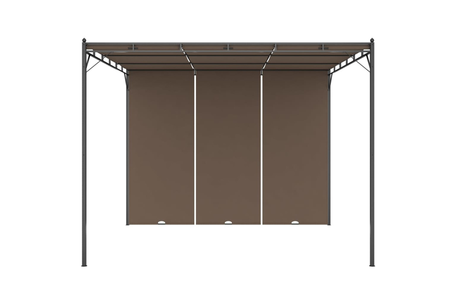 vidaXL 312263 Garden Gazebo With Side Curtain 3x3x2.25 M Taupe