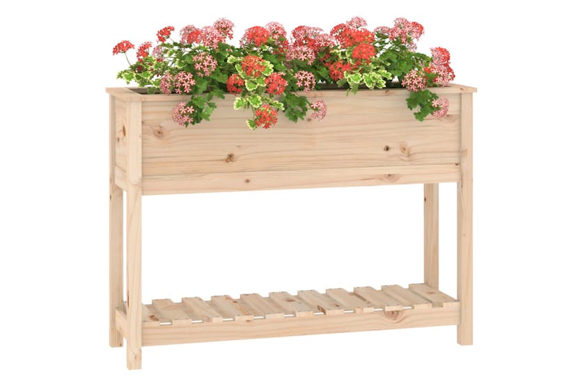 Vidaxl 823766 Planter With Shelf 111.5x34.5x81 Cm Solid Wood Pine