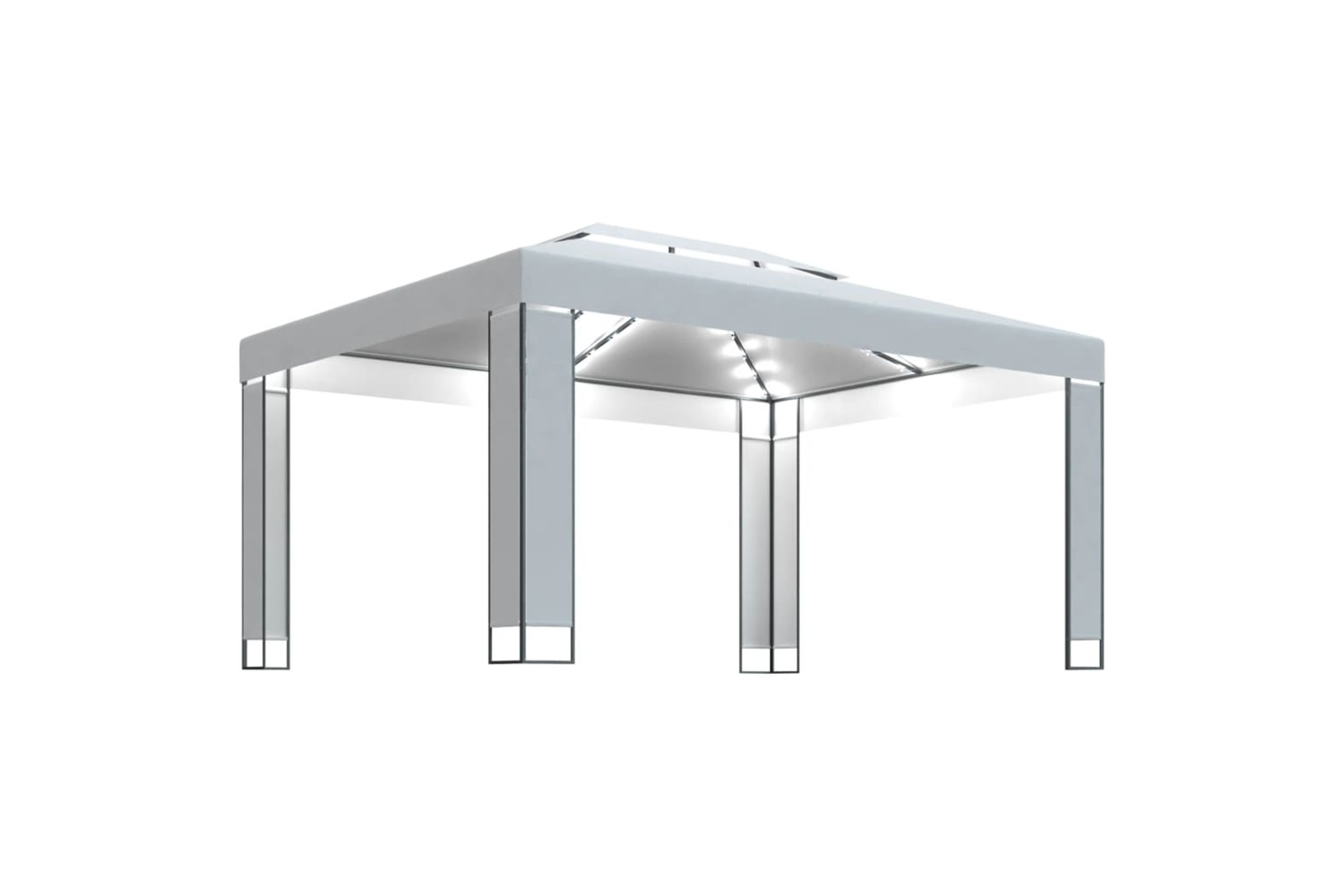 Vidaxl 3070301 Gazebo With Led String Lights White 3x4 M