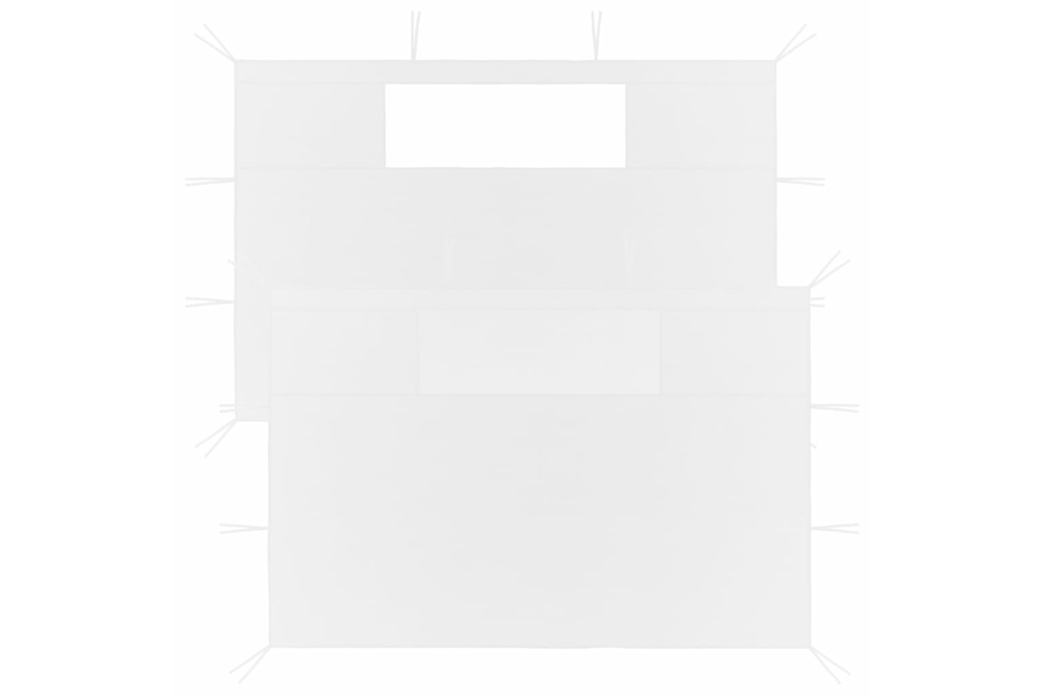 vidaXL 3070428 Gazebo Sidewalls With Windows 2 Pcs White