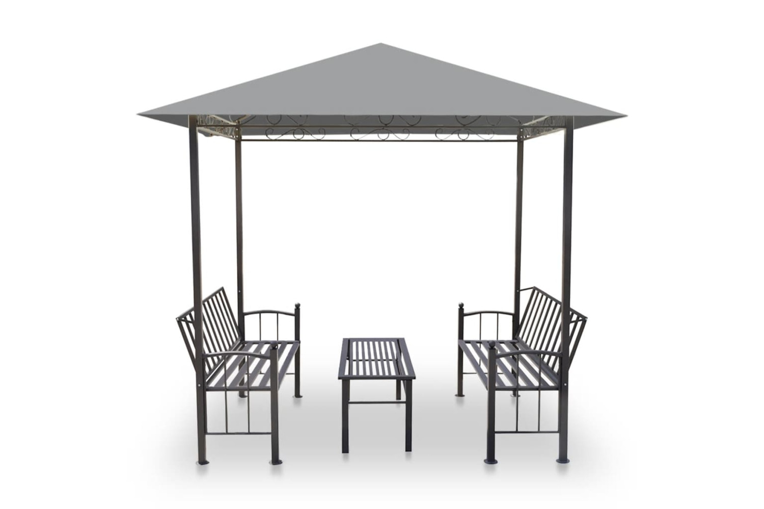 vidaXL 44755 Garden Pavilion With Table And Benches 2.5x1.5x2.4 M Anthracite
