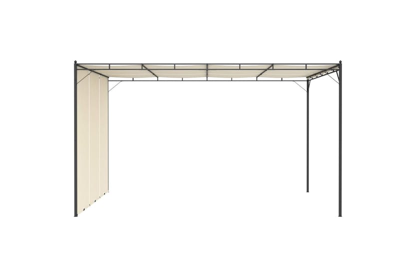 Vidaxl 47994 Garden Gazebo With Side Curtain 4x3x2.25 M Cream