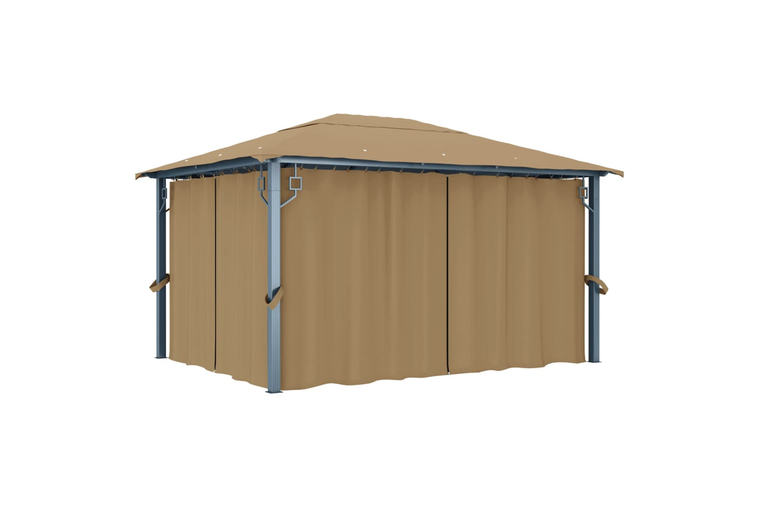 vidaXL 313894 Gazebo With Curtain 400x300cm Taupe Aluminium