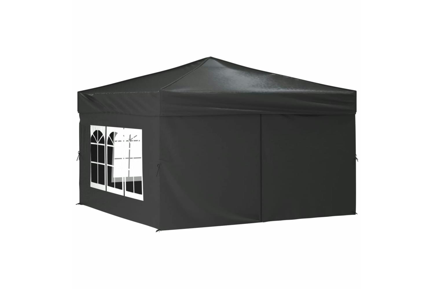 Vidaxl 93523 Folding Party Tent With Sidewalls Anthracite 3x3 M
