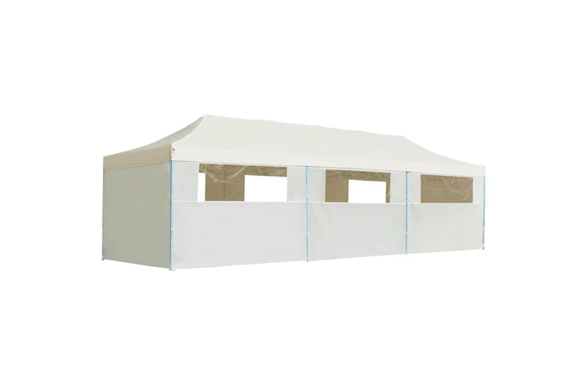 Vidaxl Folding Pop-up Party Tent With 8 Sidewalls 3x9 M Cream