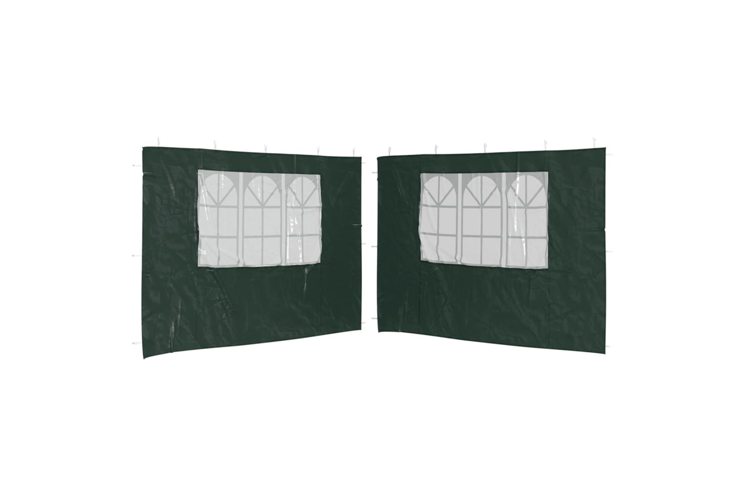 vidaXL Party Tent Sidewall 2 Pcs With Window Pe Green